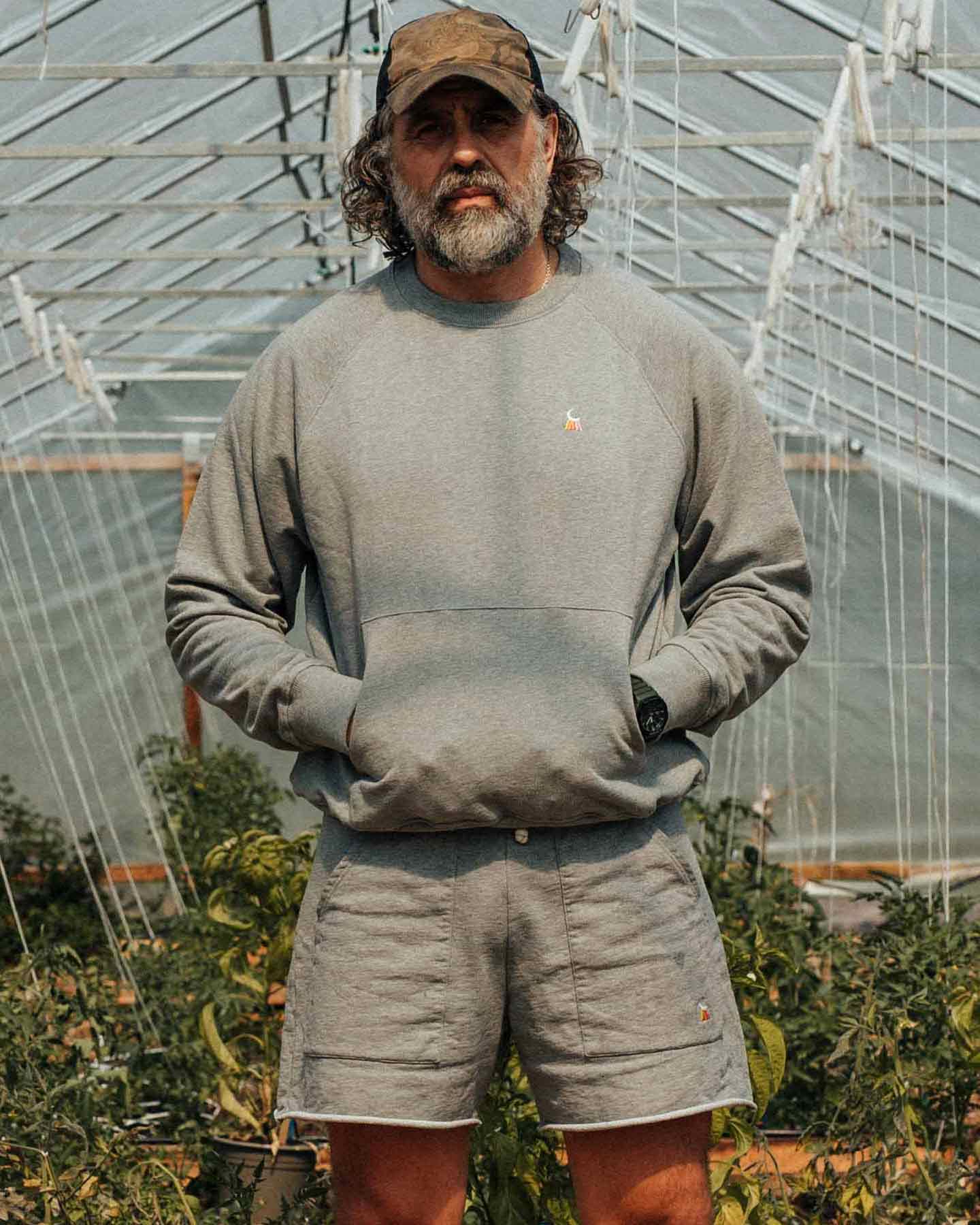 Gråmelerad kängurucrewneck
