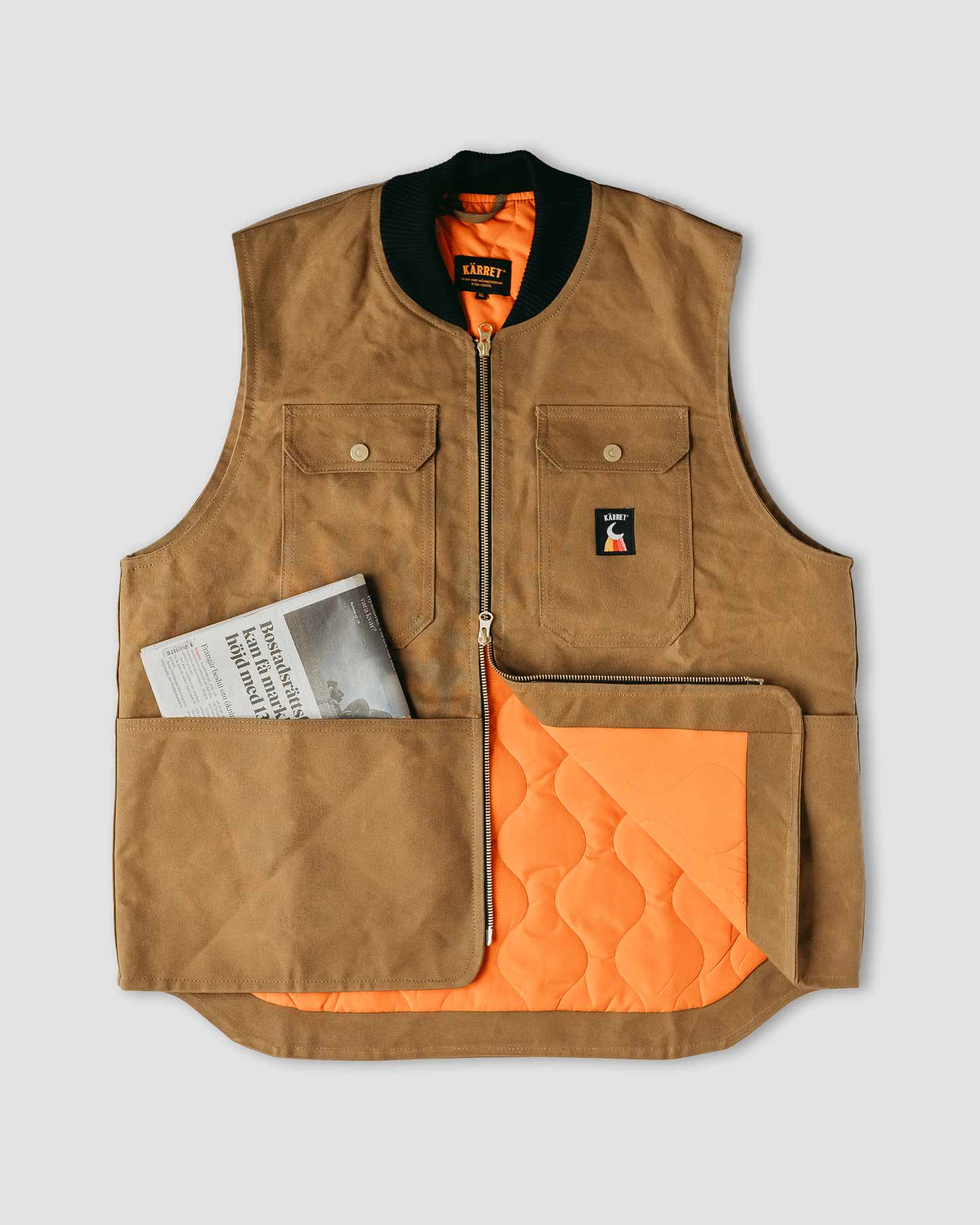 Waxed lined work vest