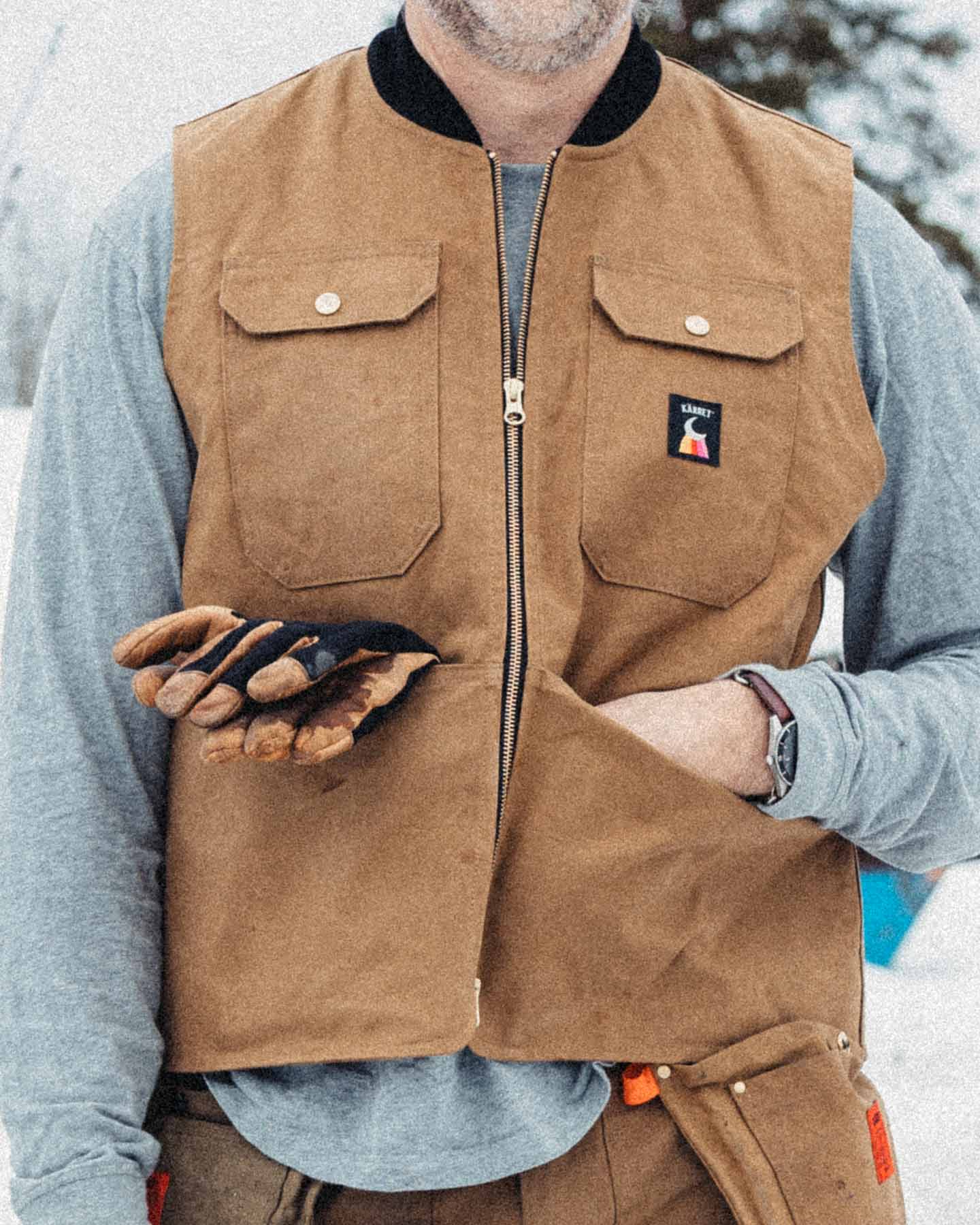 Waxed lined work vest